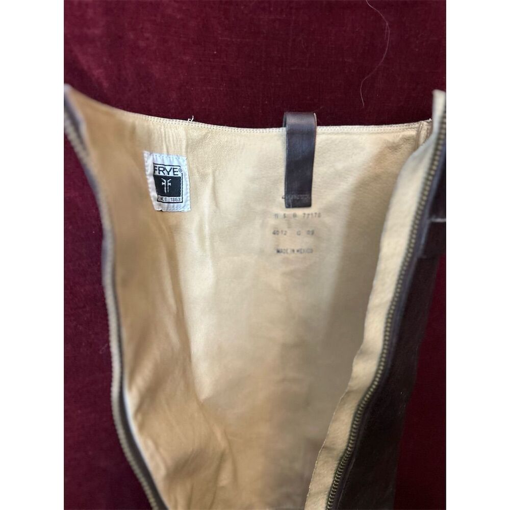 Frye Women's Brown Fiona Leather Riding Boots Size 8.5 Knee High - Picture 5 of 10
